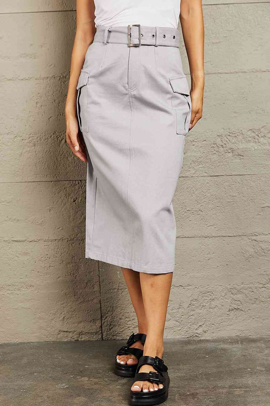 HYFVE Professional Buckled Midi Skirt