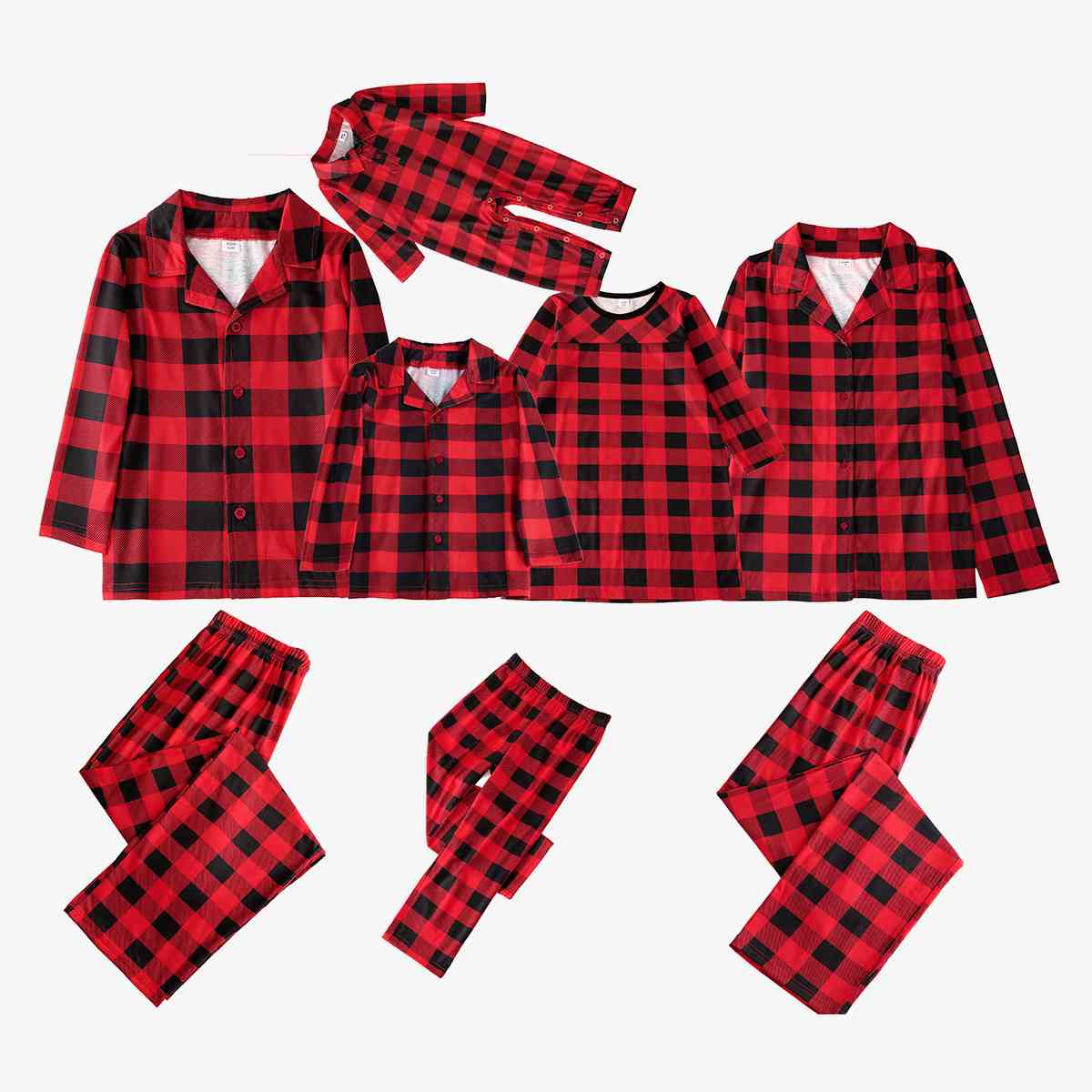 Women Plaid Collared Neck Shirt and Pants Set